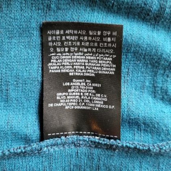 Guess Henley style sweater, teal green, medium - Picture 9 of 9